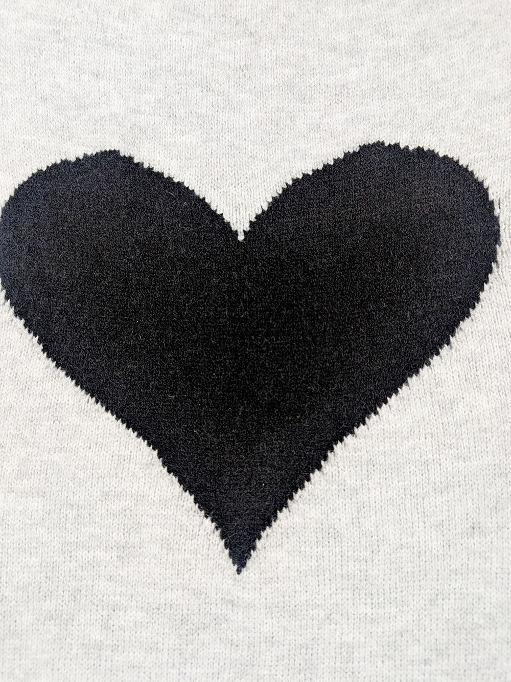 Grey Heart Knit Sweater - Women